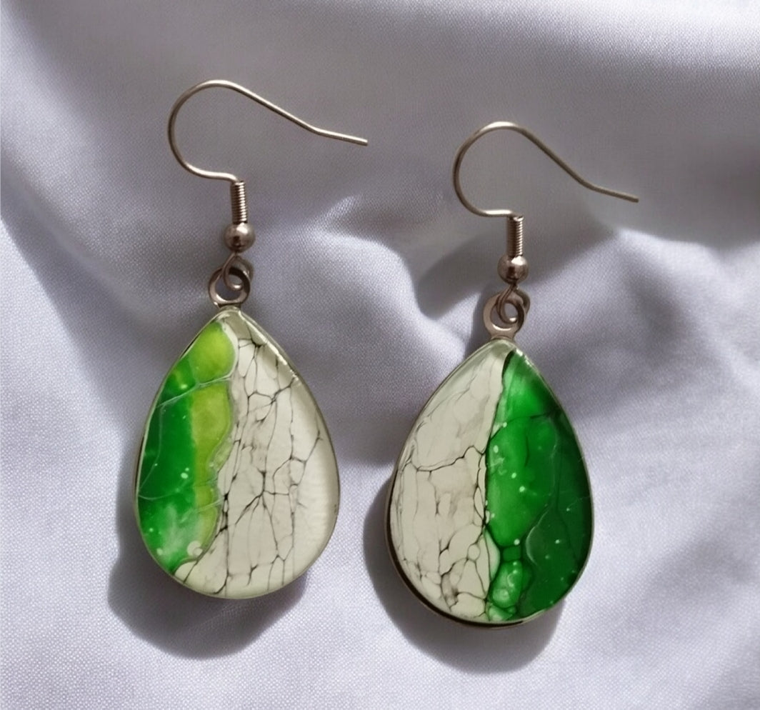 Boucles d'oreilles Gouttes de couleurs- Végétale