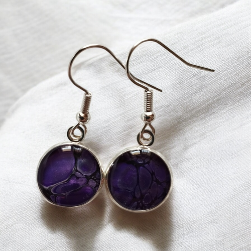 Boucles d'oreilles Bulles de couleur-Nébuleuse