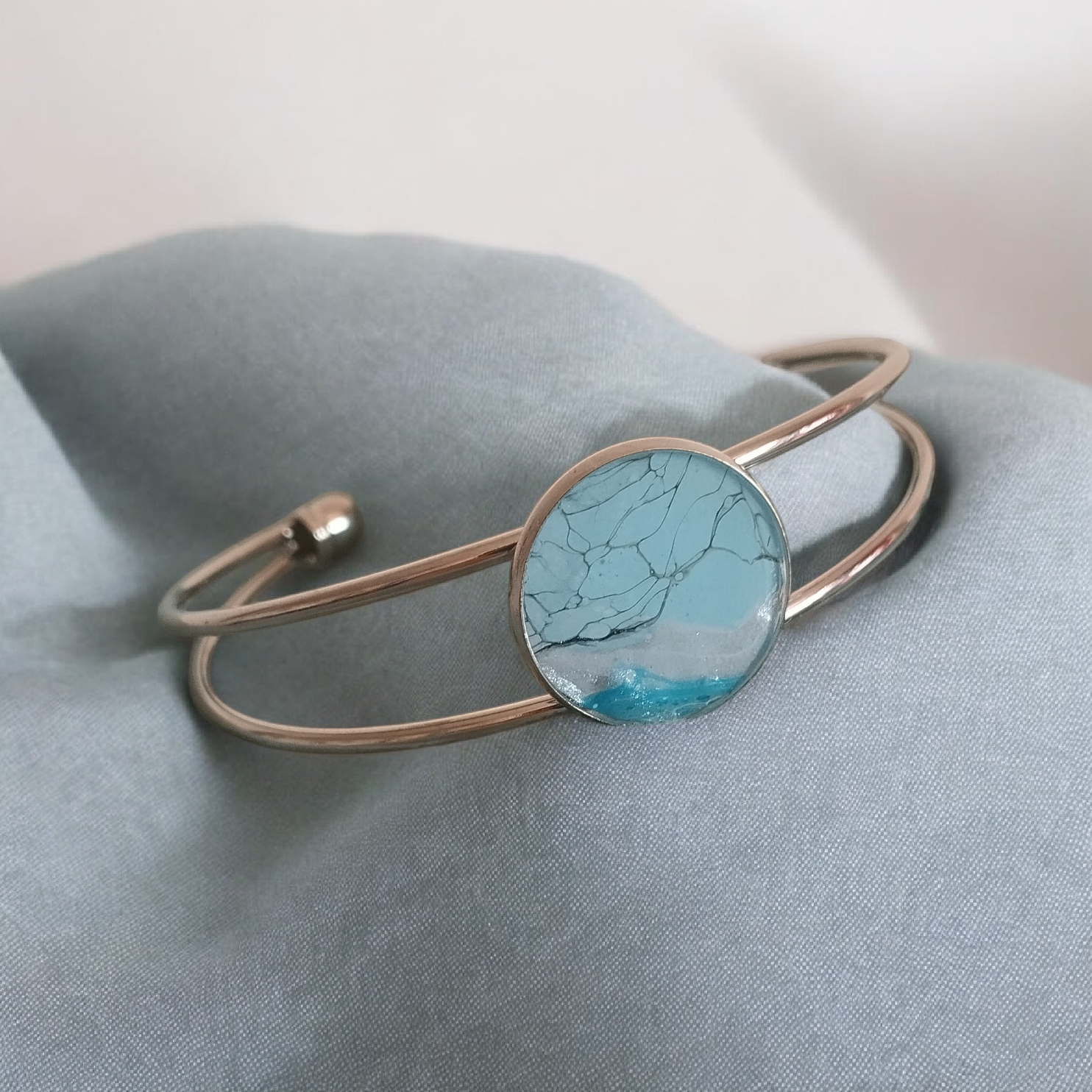 Bracelet Anneau de couleur- Aqua